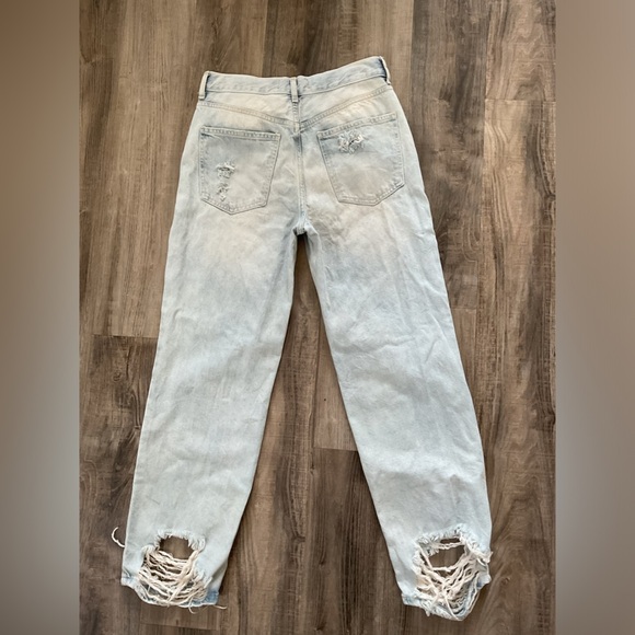 Free People We The Free Jeans Womens Sz 27 Light Wash Straight Leg Distressed - Picture 6 of 6